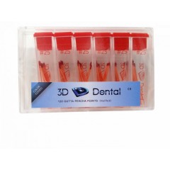 3D Dental Gutta Percha Points Vials 120/Pk #50